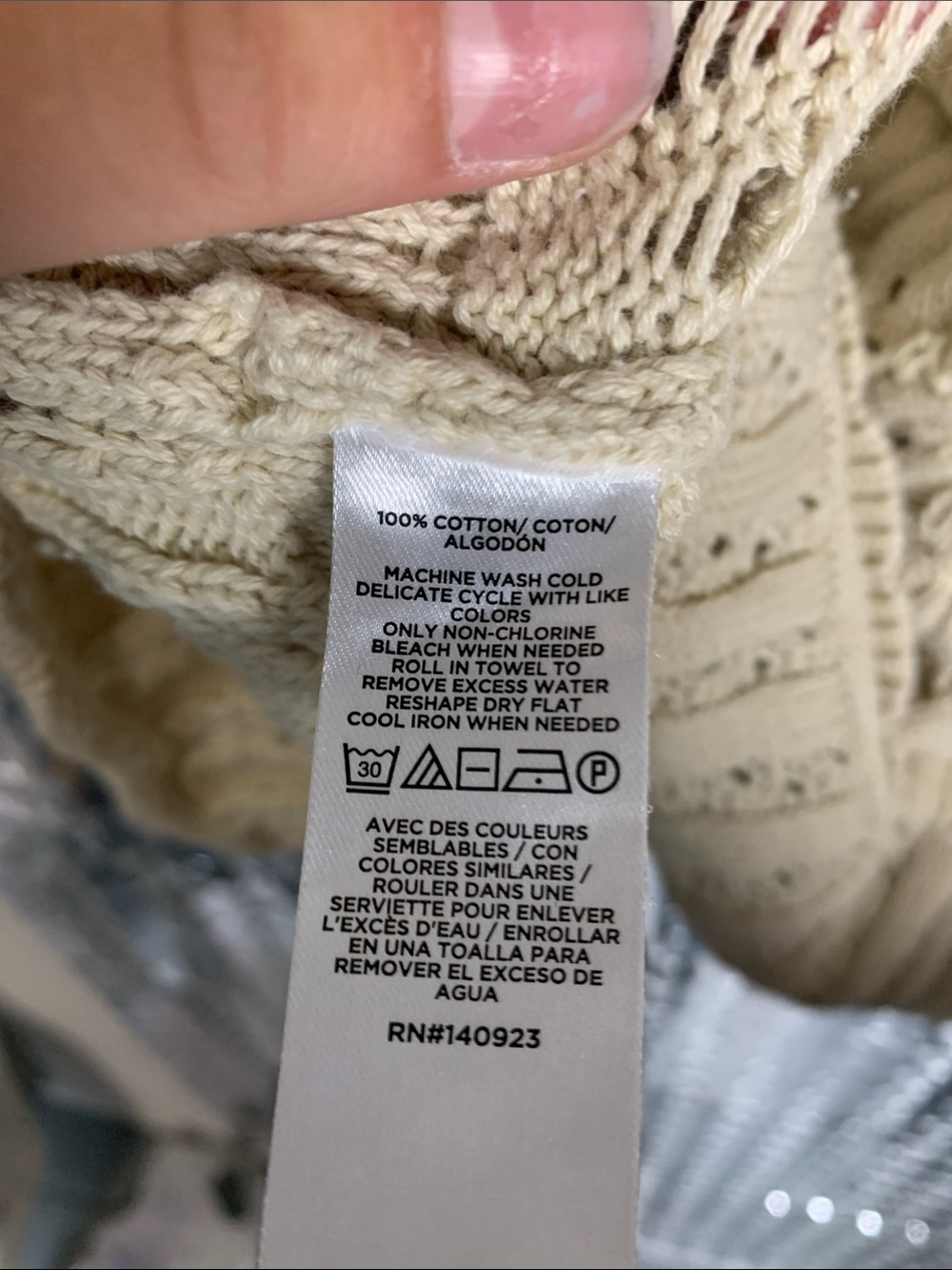 LOFT Cream Crochet Halter Knit Top - Picture 3 of 5